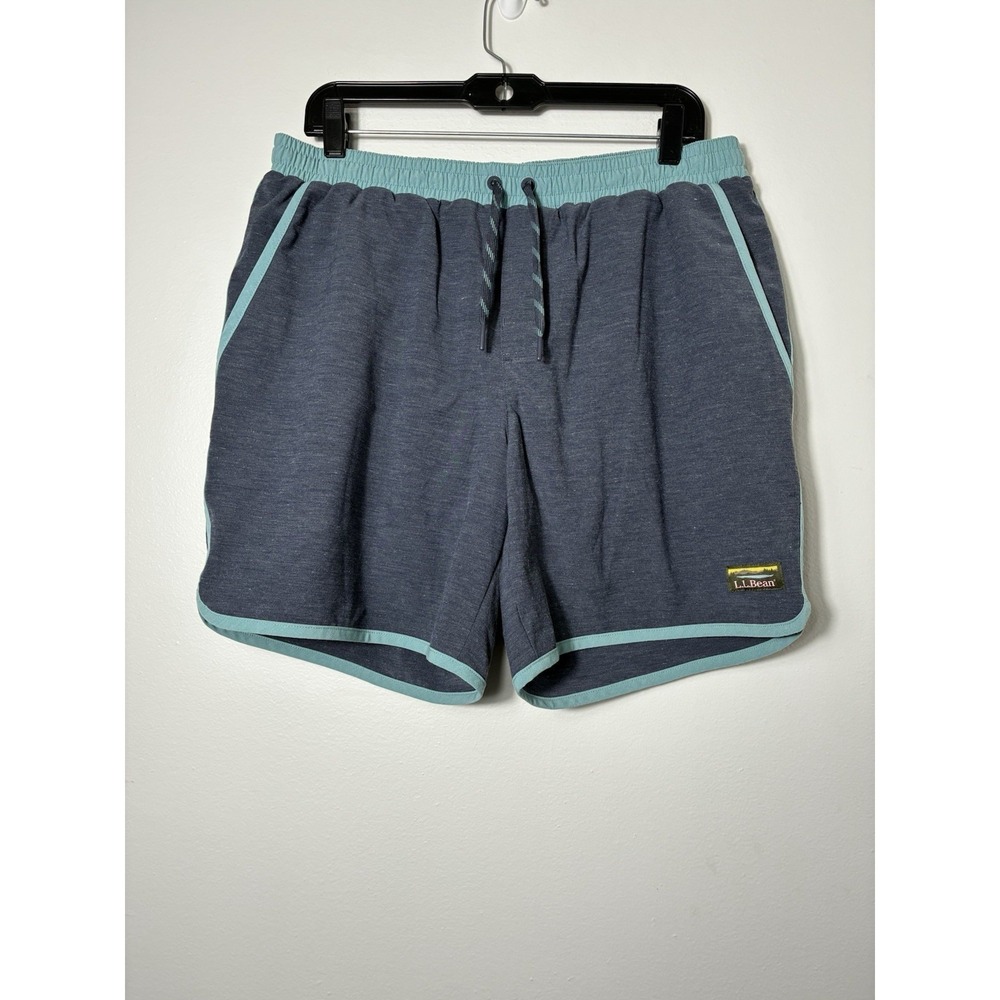 LL Bean Pull On Athletic Lined Shorts Men's Sz Large Blue Pockets Outdoor‎